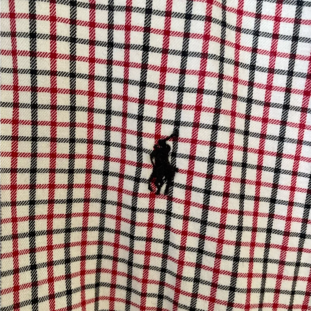Ralph Lauren shirt vintage boy’s plaid button down white red blue XL preppy